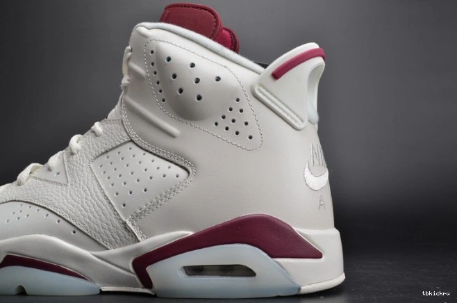 Cheap TBkick Air 6 Jordan 384664-116 white Maroon Retro 0724